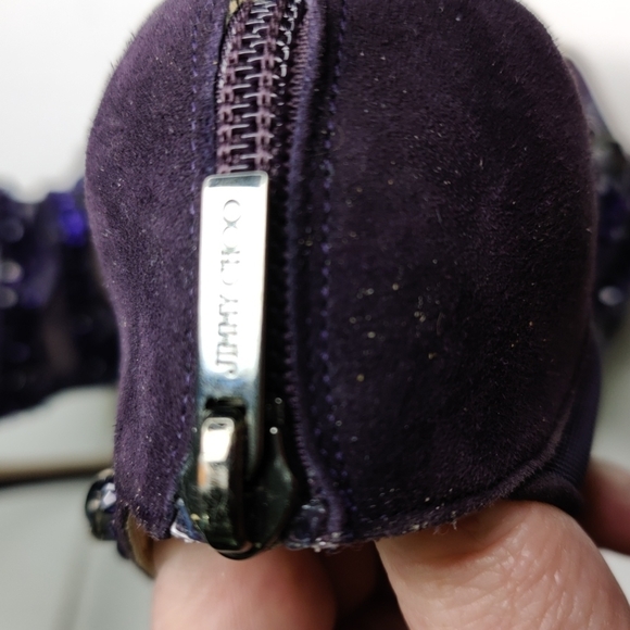 Jimmy Choo Crystal Purple Suede mesh heels - Picture 10 of 16